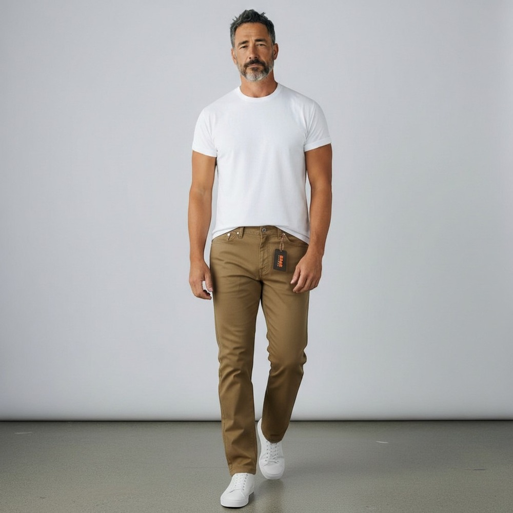 Bass Outdoor Everyday Utility Work Pants Mens 42 Slim Straight Brown 6-Pocket